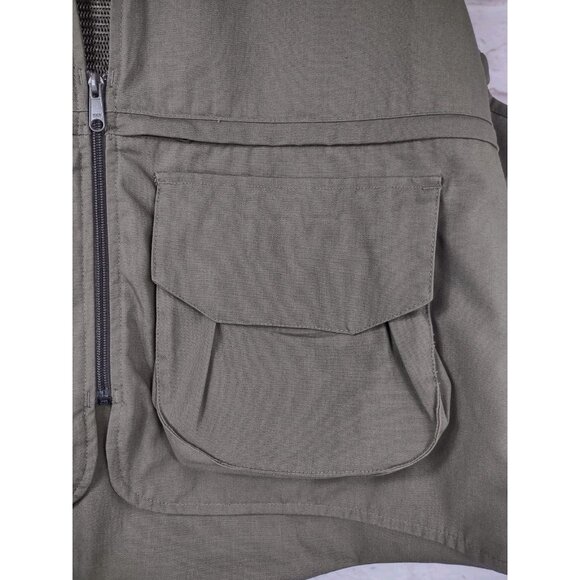 Vtg Columbia Sportswear Fishing Vest Sz Large Green Multi-Pocket Utility Outdoor - Picture 8 of 15